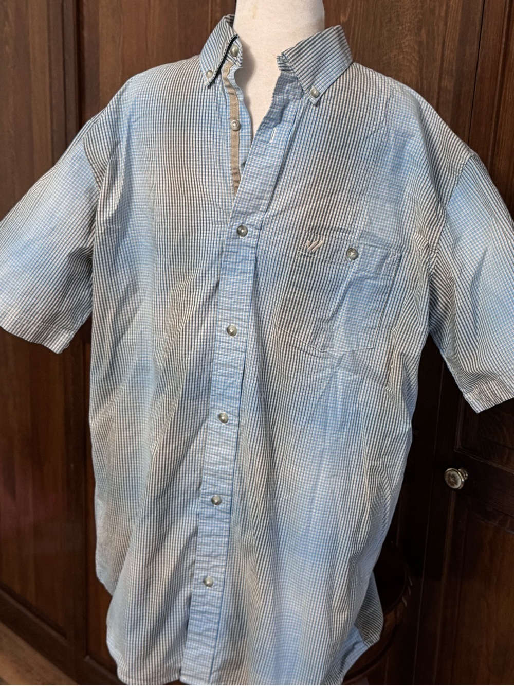 Wrangler Advanced Comfort Premium Performance Button Down Blue Western LT
